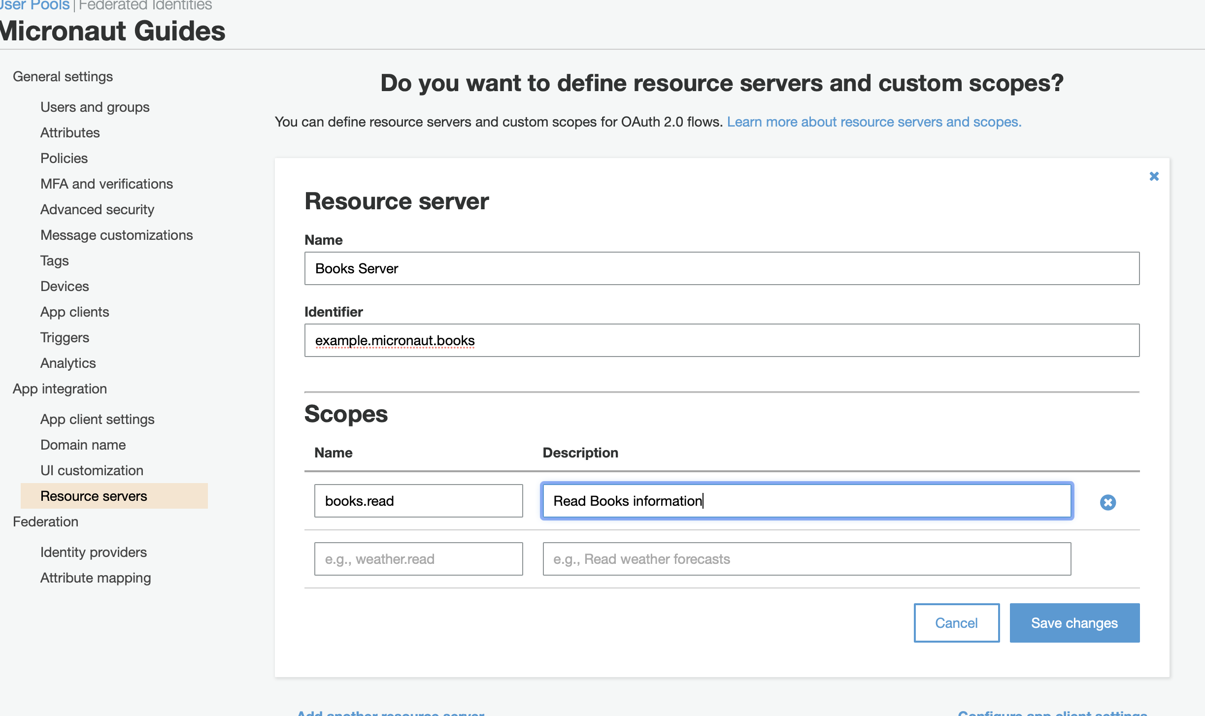 aws cognito resource server