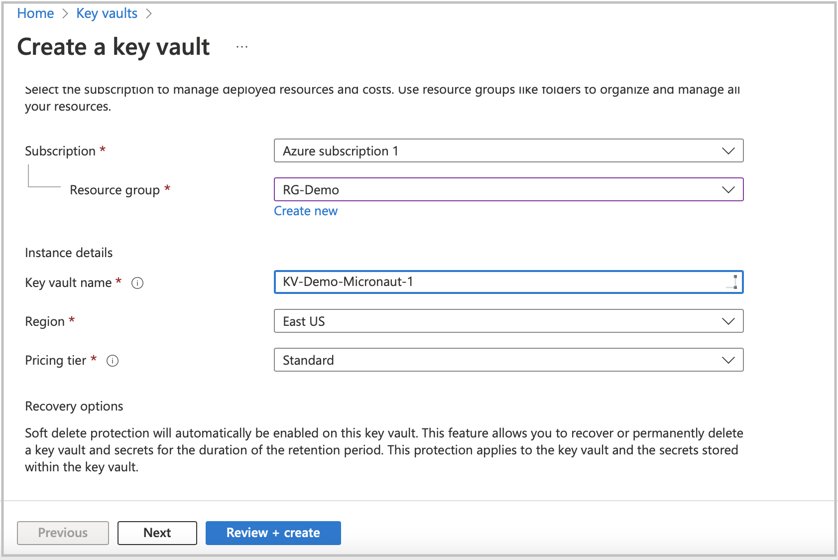 azure vault create vault resouce