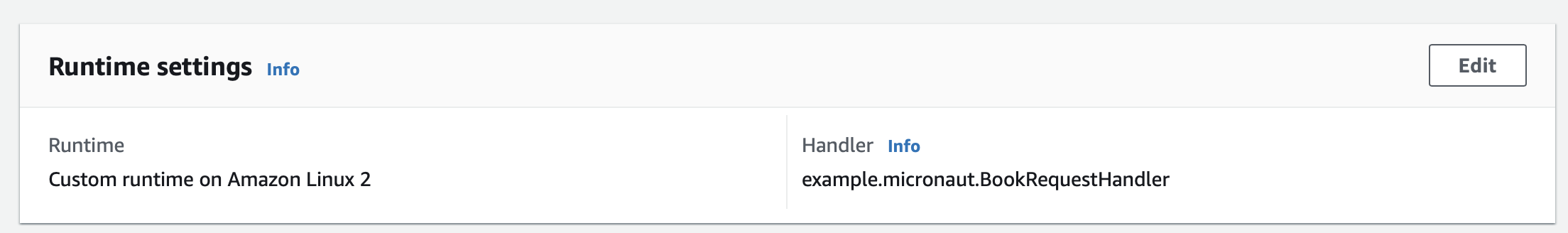 lambda custom runtime bookrequest handler
